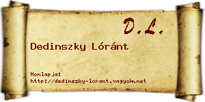 Dedinszky Lóránt névjegykártya