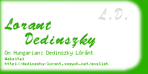 lorant dedinszky business card